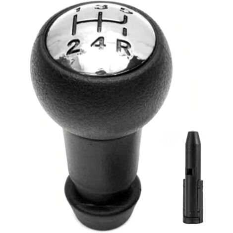 Pommeau de Levier de Vitesses Manuel 5 Vitesses - Look Sportif, Ergonomique, Noir et Chrome - Compatible 106, 206, 207, 307, 406, 407, 508, 3008, C1, C2, C3, C4 et Plus