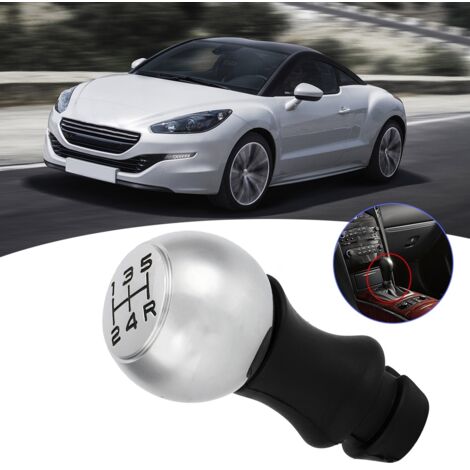 Pommeau de Vitesse 5 Rapports pour Peugeot - Aluminium ABS Noir - Installation Facile