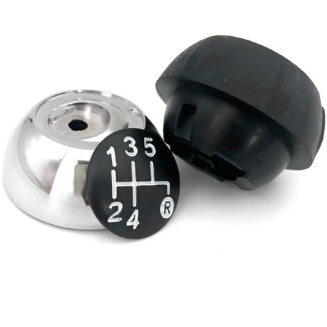 Pommeau de vitesse manuel 5 vitesses ABS noir argent pour Fiat 500 2012-2018