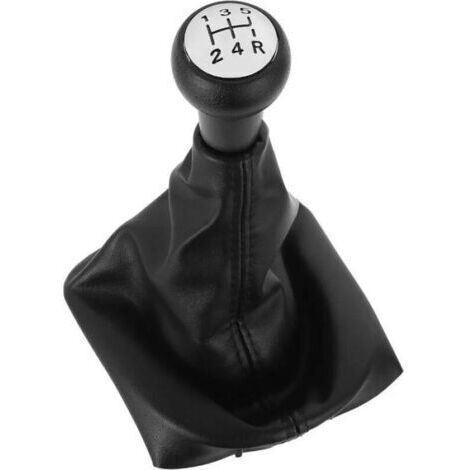 Pommeau de vitesse + Soufflet cuir adaptateur 5 vitesse pour PEUGEOT 207 307 308 406 407 807 CITROEN C4 (2004-2011)