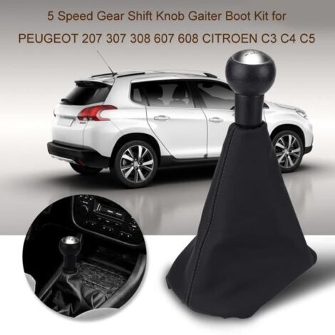 Pommeau de Vitesses - PEUGEOT - 5 Vitesses - Noir - Universel - 15x14.5x26cm