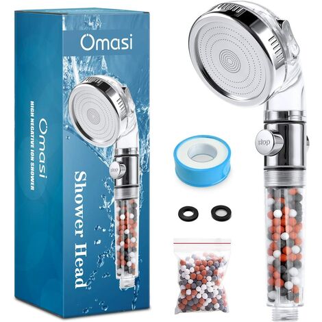 Pommeau Douche Haute Pression Pomme de Douche Anti Calcaire Filtrant， Douchette Économie d'Eau Universelle de Massage 3 Modes De Douche Convient à Salle De Bain