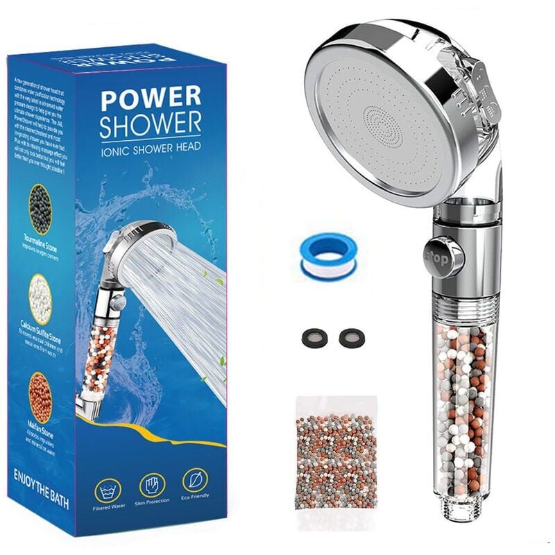 Pommeau Douche Haute Pression Pomme de Douche Anti Calcaire Filtrant,3 Modes De Douche Convient à Salle De Bain