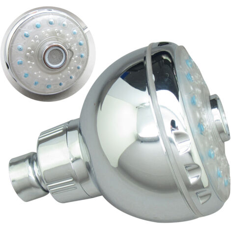 Pommeau douche LED 7 couleurs clignotantes, 3 jets effet pluie, réglable chrome poli, remplacement pour salle de bain