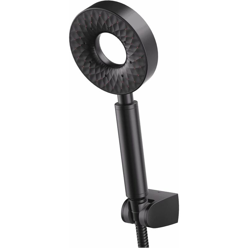Serbia - Pommeau Douche Noir Ronde Autonettoyant Douchette à Main 3 Modes Univers Pommeau de Douche en Plastique abs Pomme de Douche avec 150cm