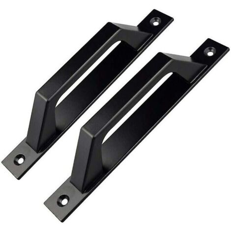 Pommeau et poignée de tirage,Porte en bois de jardin noir poign e de porte en d 200mm 2 pi ces noir