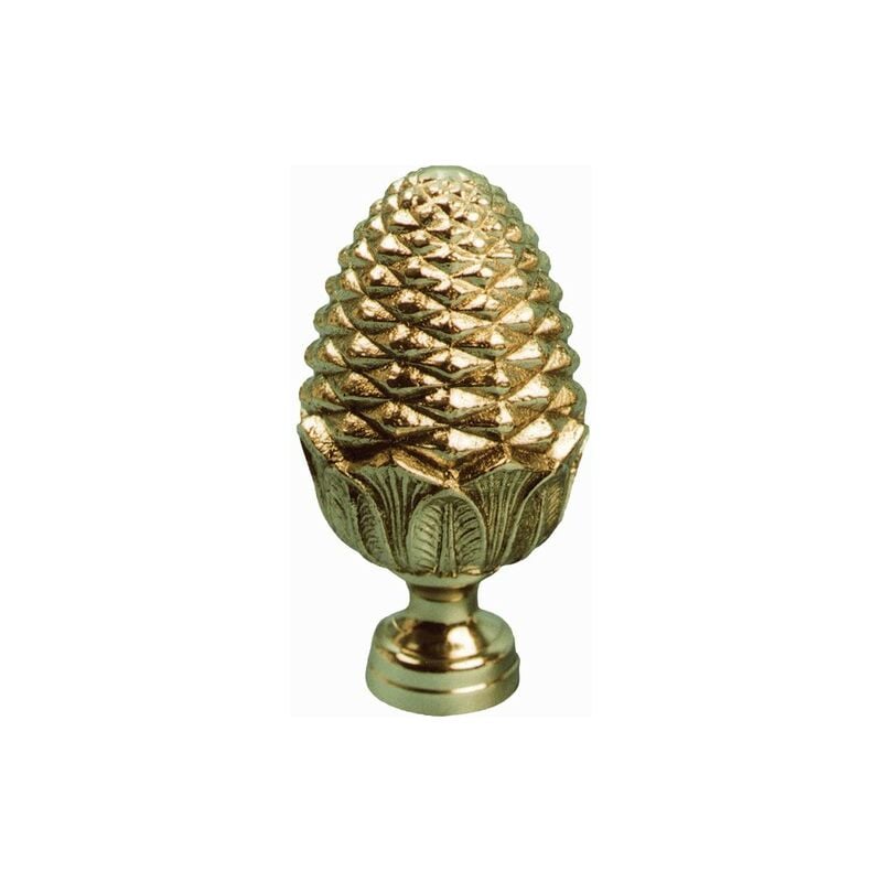 Pomme de pin sur socle - Hauteur 110mm Diamètre 55mm Diamètre de la base 32mm - Laiton - à visser Deco Fer Forge