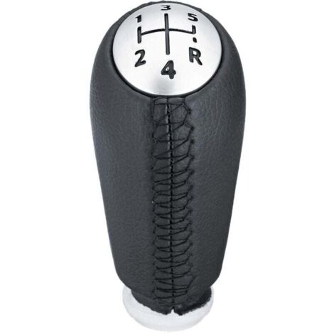 Pommeaux de leviers de vitesse manuel 5 vitesses pour Renault Clio III 2005-09, Megane 2 Laguna 2 2003-09, Clio 4 2012-19 Noir Cuir, avec Adaptateur