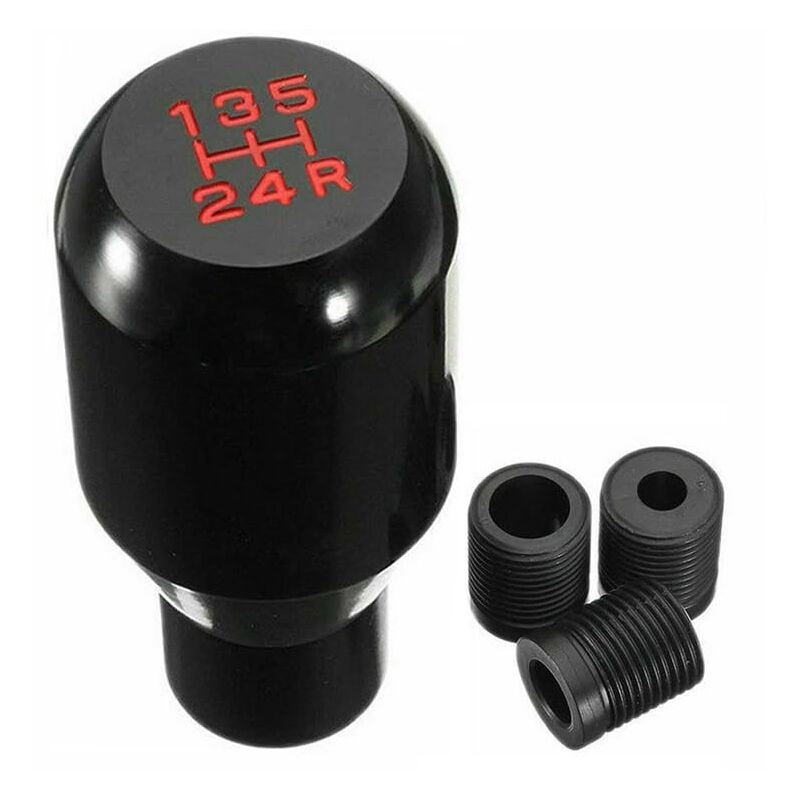 Pommeaux de Leviers de Vitesse, Universel 5 Vitesses Pommeau de Vitesse, Métal Chromé de Manuel Levier de Vitesse avec 3 Adaptateurs 8mm 10mm 12mm