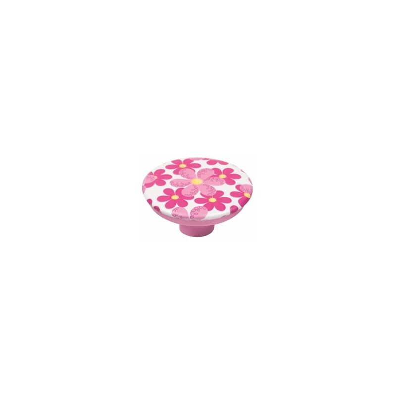 

Pomo 50Mm Abs Con Serigrafia Flores Rosa