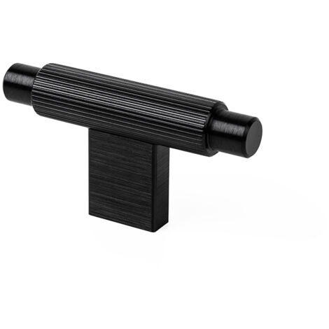 POMO ALUMINIO MODELO ARPA ACABADOS EFECTO INOX, LATON CEPILLADO, NEGRO CEPILLADO ACABADO NEGRO CEPILLAD DIST. AGUJERO 70x37