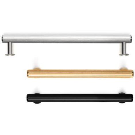 POMO ALUMINIO MODELO RILLE T 55X38 ACABADO EFECTO INOX, LATON OSCURO CEPILLADO, NEGRO CEPILLADO