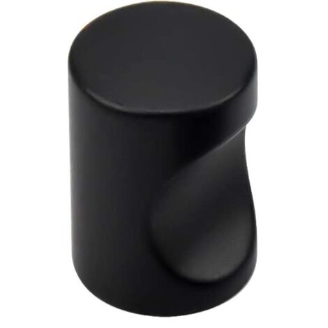 Pomo aluminio negro cilíndrico uñero 25mm para armario