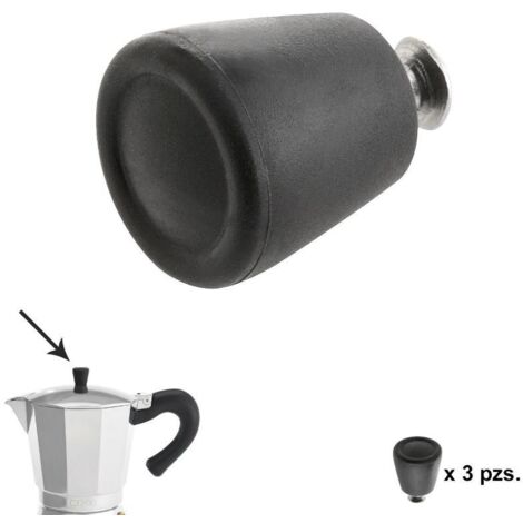 Pomo Cafetera Aluminio Inducción 6 / 9 / 12 Tazas (3 piezas)