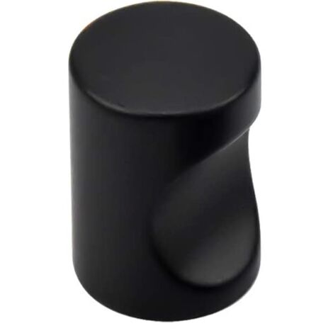 Pomo cilíndrico aluminio negro uñero 20mm armario