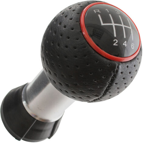 Pomo de cambio de marchas Audi A3 8L 96-03 NEGRO + ANILLO ROJO 6 VELOCIDADES