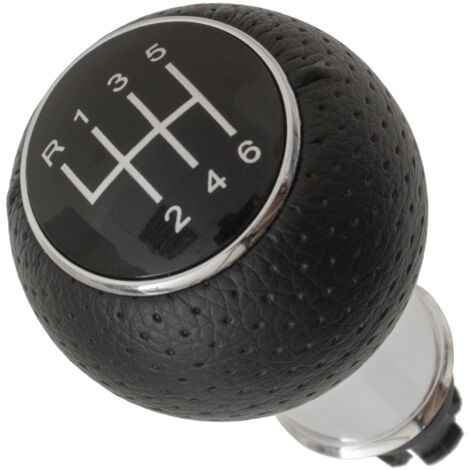 Pomo de cambio de marchas Audi A3 8P 03-12 NEGRO + CROMADO 6 VELOCIDADES