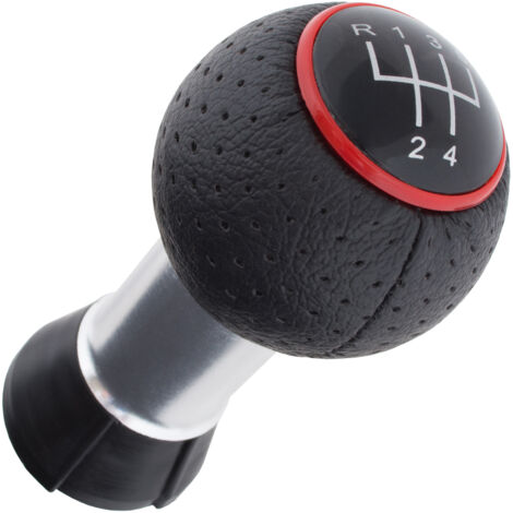 Pomo de cambio de marchas Audi A4 B6 00-04 5 VELOCIDADES NEGRO + ANILLO ROJO