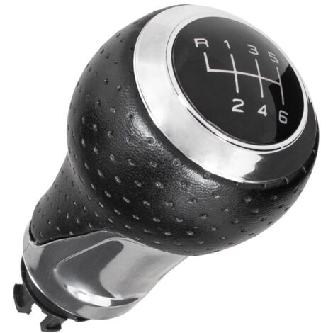 Pomo de cambio de marchas Audi A4 B8 2008- NEGRO + CROMADO 6 VELOCIDADES