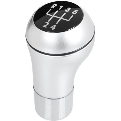 Pomo de cambio de marchas BMW E39 E46 E53 E60 E61 E81 E82 E83 E85 E87 E90 E91 E92 E93 PLATA+CROMO 5 VELOCIDADES