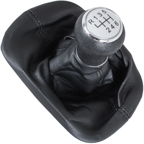 Pomo de cambio de marchas + fuelle con marco PLATA VW Passat B5 FL 00-05 6 VELOCIDADES