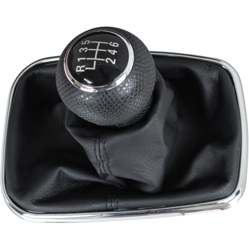 Pomo de cambio de marchas + fuelle negro VW Golf IV 97-03 con marco cromado, 6 velocidades, orificio de 23 mm.
