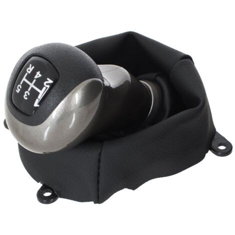 Pomo de cambio de marchas Honda Civic VIII 2005 GRIS-NEGRO DE 5 VELOCIDADES + POLERAS NEGRAS con marco
