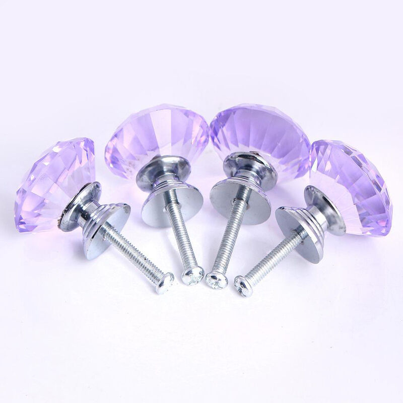 

Pomo de Cristal - 10 Piezas 40 MM Morado Tirador Cajones Puerta Mueble Cocina Pomo de Cristal con Tornillo para Casa Oficina Pecho Gabinete Cajón