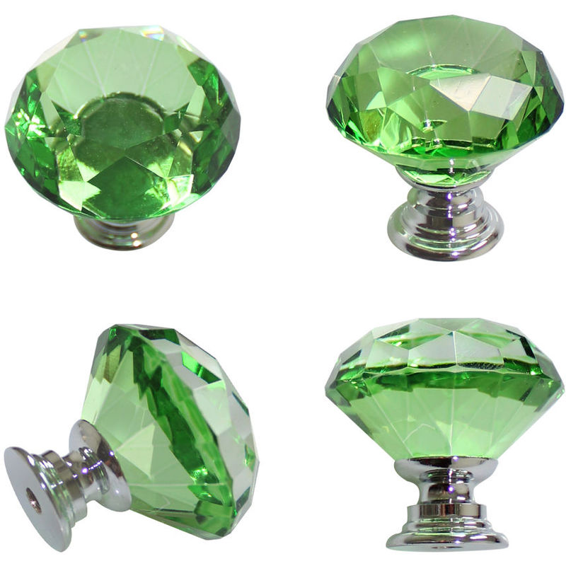 

Pomo de Cristal - 10 Piezas 40 MM Verde Tirador Cajon Puerta Mueble Cocina Pomo de Cristal con Tornillo para Casa Oficina Pecho Gabinete Cajón Mueble