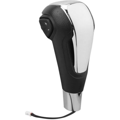 Pomo de palanca de cambios automática con botón, compatible con Chevrolet Trax 2013-2017 y Chevrolet Sonic 2012-2013-2017, acabado mate, cromado.