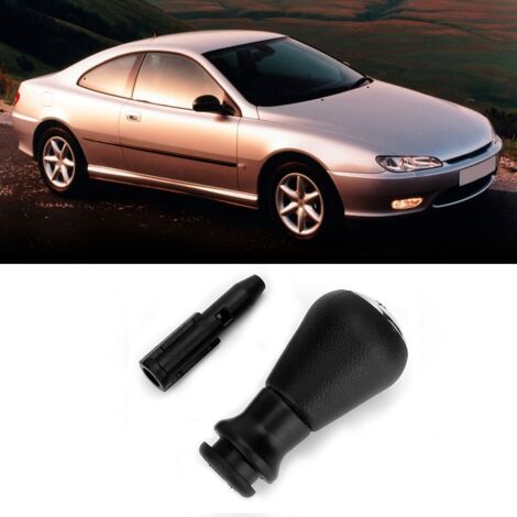 Pomo de palanca de cambios de 5 velocidades con adaptador, compatible con Peugeot 106, 206, 306, 406, 806 y 107, fabricado en plástico de primera calidad.
