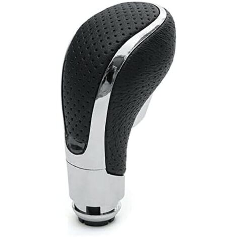 Pomo de palanca de cambios de cuero para Opel Insignia, Astra J, Meriva B, Zafira C1, negro/cromado