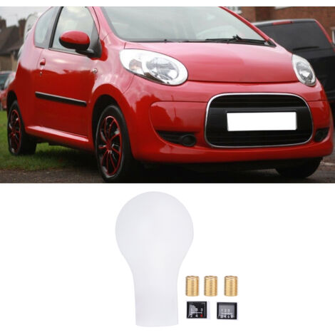 Pomo de palanca de cambios manual de 5 velocidades para Citroën C1 C3 C4 / Peugeot - Plástico y metal - Blanco