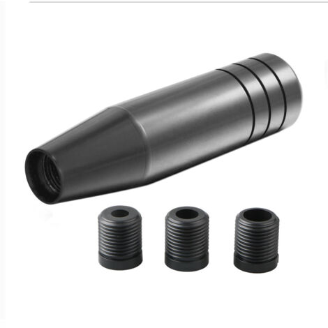 Pomo de palanca de cambios manual de aluminio para coche, pomo de palanca de cambios universal largo con 3 adaptadores roscados M8, M10 y M12.