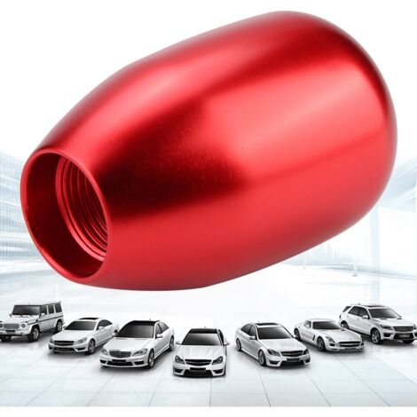 Pomo de palanca de cambios manual para coche - 5 velocidades con adaptadores de 8/10/12 mm (rojo)
