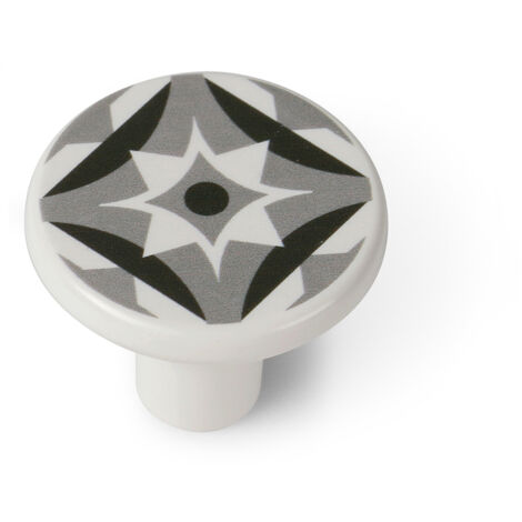 Pomo de plástico con acabado gris, dimensiones: 33x33x27mm Ø: 33mm -