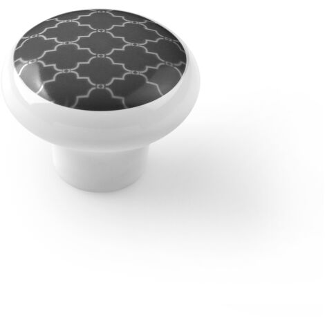 Pomo de porcelana negro, dimensiones: 40x40x31mm Ø: 40mm -