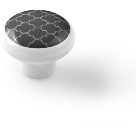 Pomo de porcelana negro, dimensiones: 40x40x31mm Ø: 40mm -