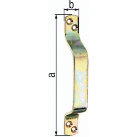 Pomo de puerta 190 x 25 mm superficie galvanizado de caliente (amarillo) - GAH-Alberts