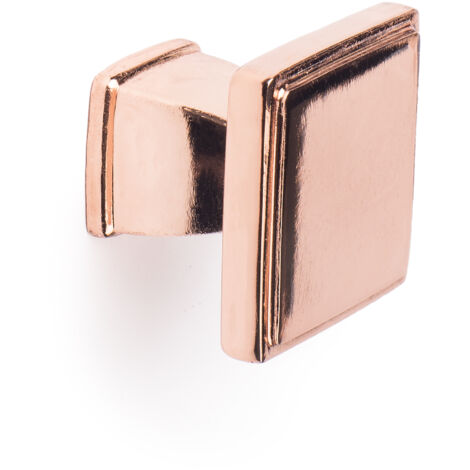 Pomo de zamak con acabado oro rosso mate, dimensiones:30x30x25mm -