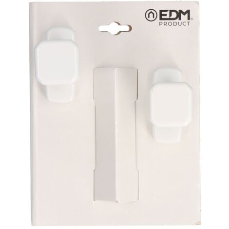 Pomo EDM 85461 6807 Blanco Aluminio 80 x 39 mm