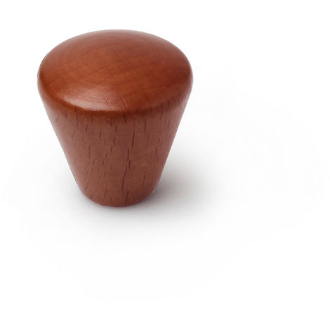 Pomo en madera con acabado cerezo, dimensiones: 25x25x26 mm, Ø: 25mm -