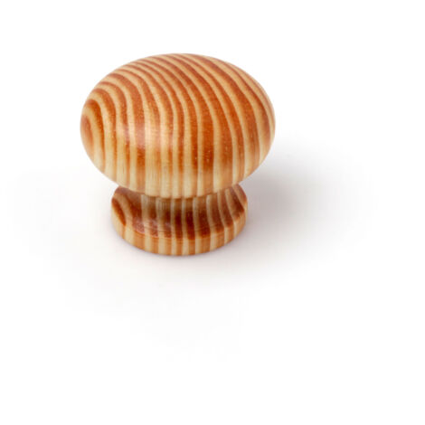 Pomo en madera con acabado pino transparante., dimensiones: 35x35x30mm, Ø: 35 mm -