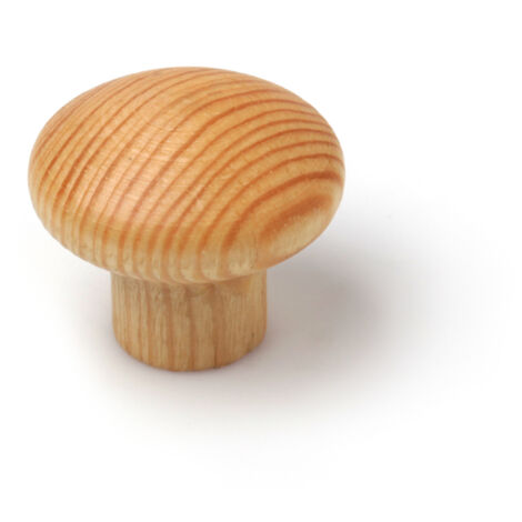 Pomo en madera con acabado pino transparante., dimensiones: 35x35x30mm, Ø: 35mm -