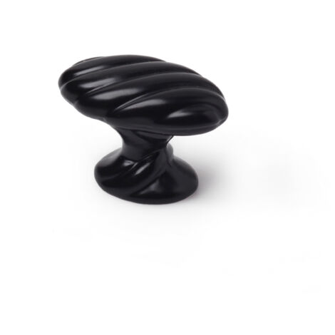 Pomo en zamak con acabado negro mate, dimensiones: 38x20x29mm -