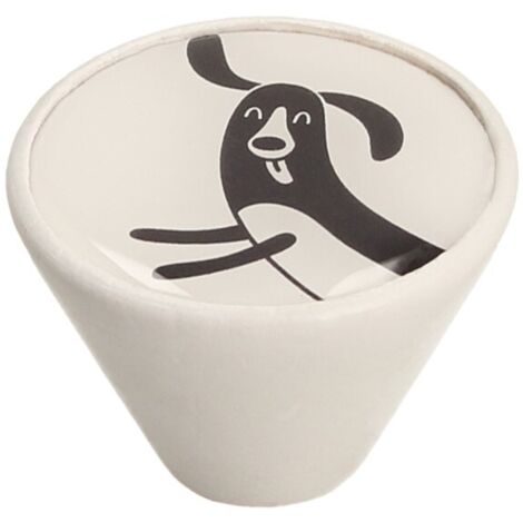 Pomo GD09, blanco mate, perro 1