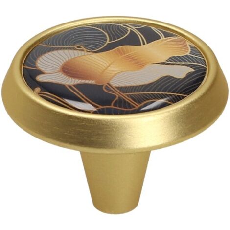 Pomo GU09, oro cepillado, hoja