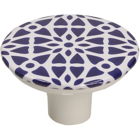 Pomo GX01, blanco, diseño marroquí