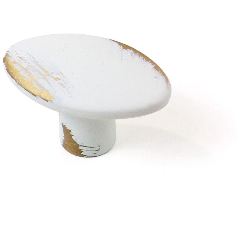 

Pomo Oval 35 mm Modelo Antique Decape Blanco - Decapé Blanco