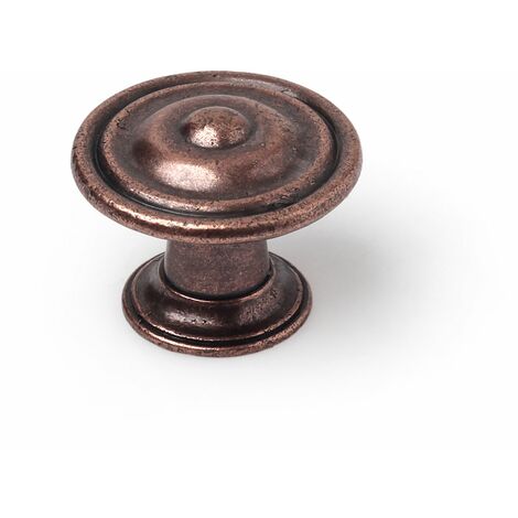 Pomo para Mueble  Estilo Clásico  Fabricado en Zamak  Acabado en Cobre Viejo  Medidas 303023 mm  Sistema de Fijación Atornillado  Incluye Tornillos M4  4 Unidades -